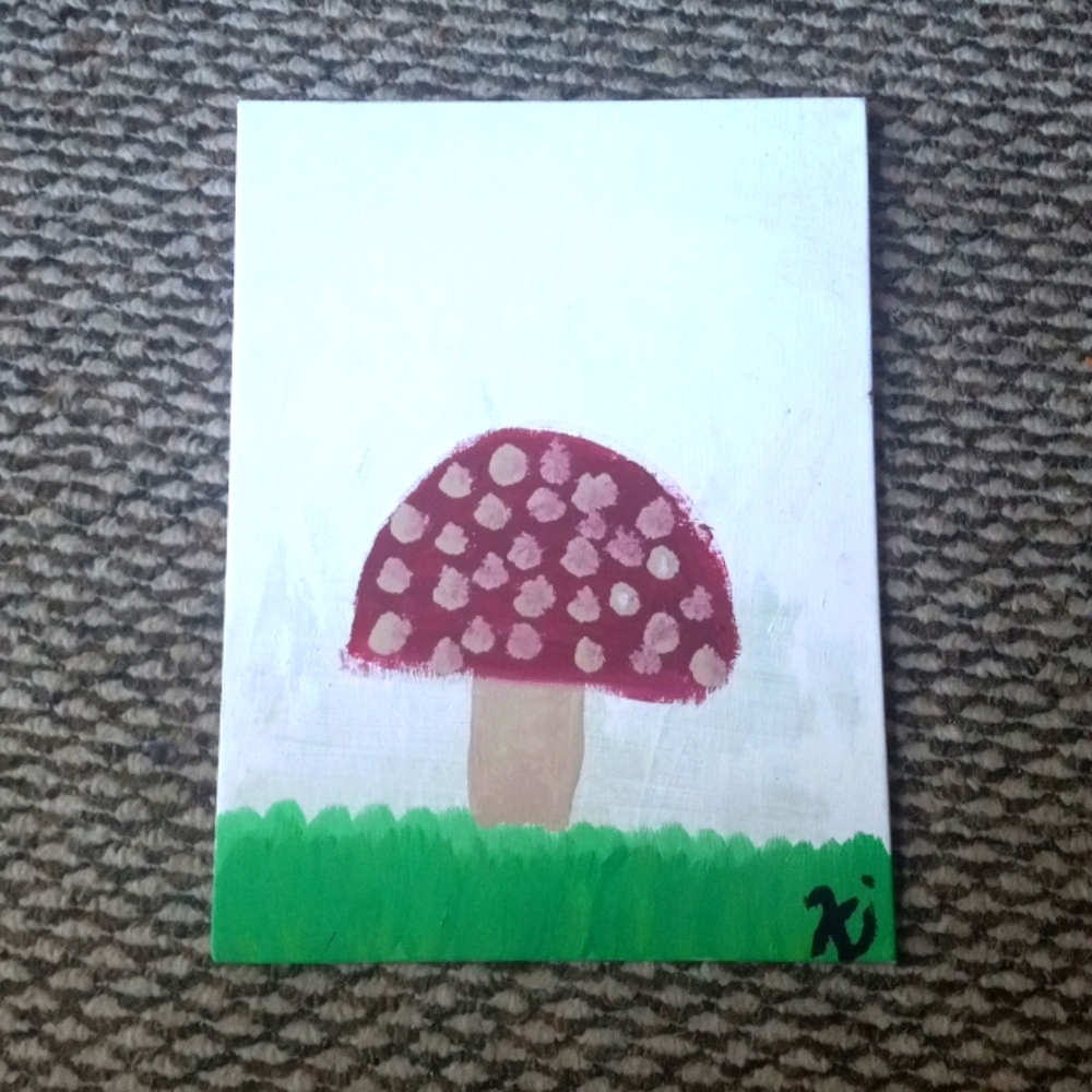 Handmade mushroom painting